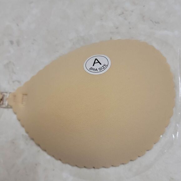 Self Adhesive Bra A Cup Backless Seashell Scallop Nude - Picture 2 of 10